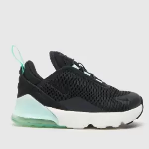 Image of Nike Black & Green Air Max 270 Toddler Trainers