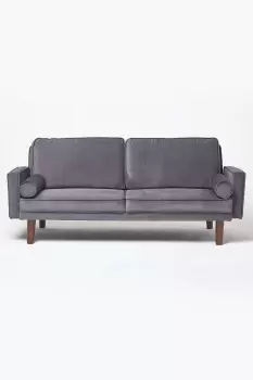 image of Stanley Velvet Click Clack Sofa Bed with Armrests