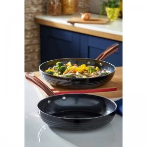 Tower Linear Black Rose Gold 2 Piece Frying Pan Set