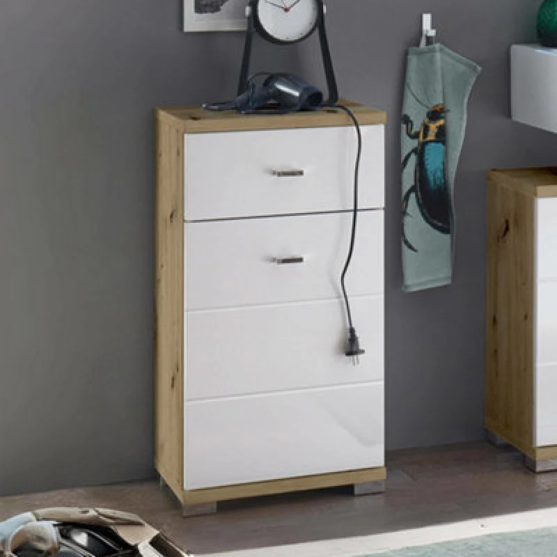 Image of SO'HOME Luma Storage Cabinet White/Natural ONE SIZE