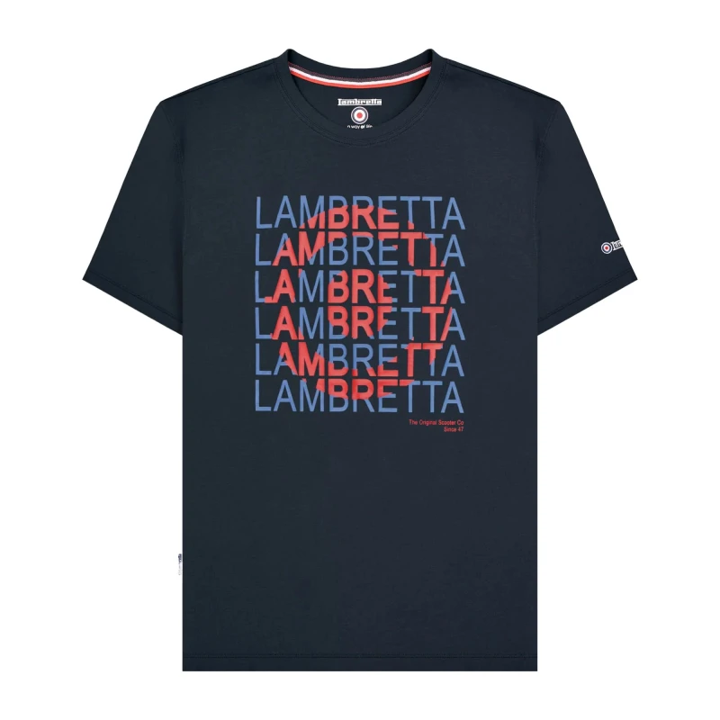 Image of Lambretta Lambretta Men Heritage SS25 Target T-Shirt in Navy Size: Small Navy S Male 5063703648912