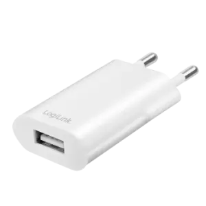 LogiLink USB Wall Charger, 1port, 1x USB-AF, 5W, white