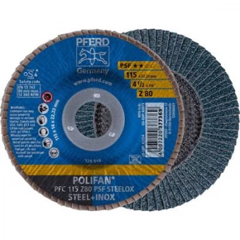 image of PFERD 67768115 POLIFAN-serrated washer PFC115Z 80 PSF STEELOX Diameter 115mm 10 pc(s)