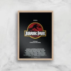 image of Jurassic Park Giclee Art Print - A2 - Wooden Frame