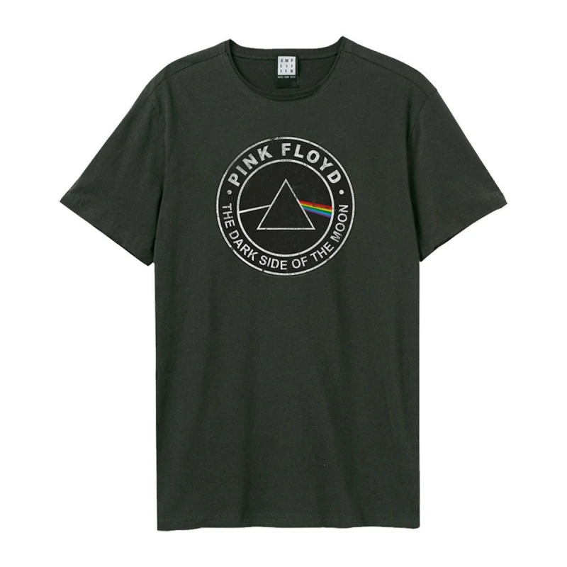 Image of Amplified Amplified Men Dark Side Of The Moon Pink Floyd T-Shirt in Charcoal Size: Small Charcoal S Male 5063470092420
