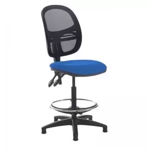 image of Jota mesh back draughtsmans chair with no arms - Scuba Blue