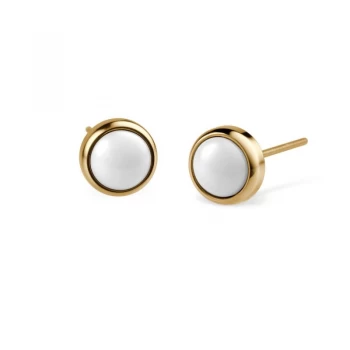 image of Ladies Bering Ceramic Pearl & Link Earrings