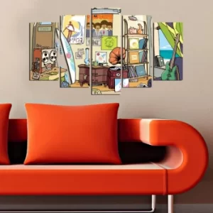 Image of 5MF-34 Multicolor Decorative MDF Painting (5 Pieces)
