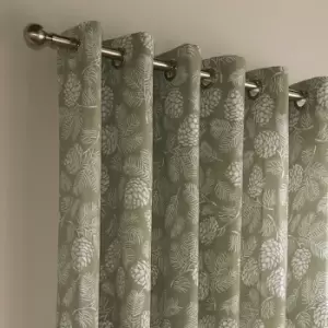 Image of Irwin Sage Eyelet Curtains Green and White