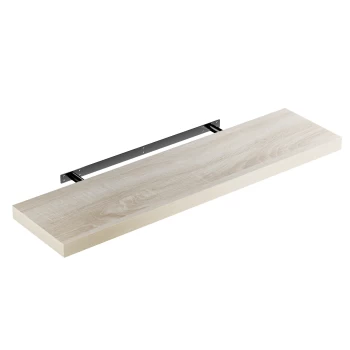 image of Floating Wall Shelf 90cm with Wall Mount - Oak