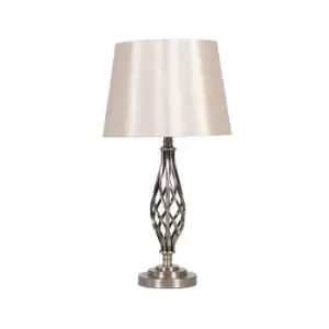 image of Antique Brass Metal Twist Detail Table Lamp