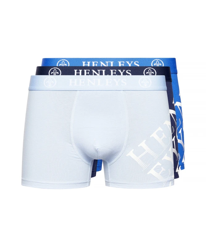 Image of Henleys 3 Pack Boxers - Blue Blue XL
