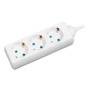 image of LogiLink LPS205 power extension 1.4 m 3 AC outlet(s) White