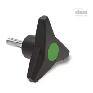 Image of ELESA Soft Three-arm knob-VB.839/80 p-M10x30-Soft-C17 Green