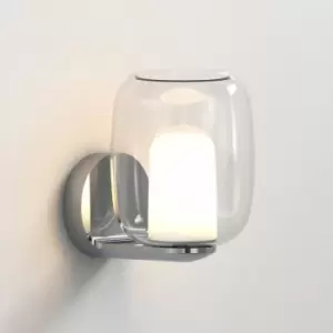 Image of Astro Aquina Bathroom Wall Light Polished Chrome with Glass Shade