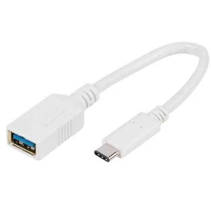 Image of Vivanco USB Type C Adapter, USB Type C Plug USB 3.0 Type A Socket, 0.1 m - White