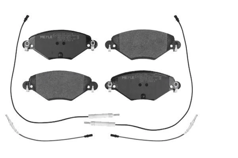 Image of MEYLE 025 232 7717/W Brake pad set Front Axle, incl. wear warning contact, Original Quality, with anti-squeak plate Brake Pad Set,disc brake (402)