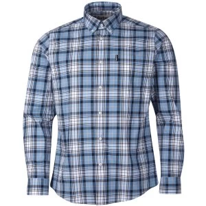 Image of Barbour Mens Highland Check 39 Tailored Shirt Navy Large