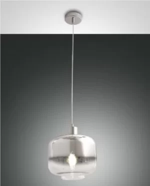 image of Cathy Dome Pendant Ceiling Lights Shaded Chrome Glass, E27