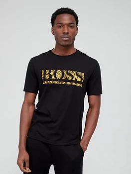 Image of Hugo Boss Athleisure Tee 1 Large Logo T-Shirt Black Size 2XL Men