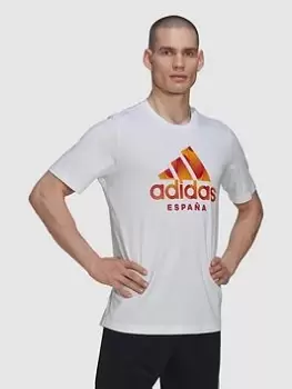 Image of adidas Spain 22/23 Dna Tee, White, Size 2XL, Men