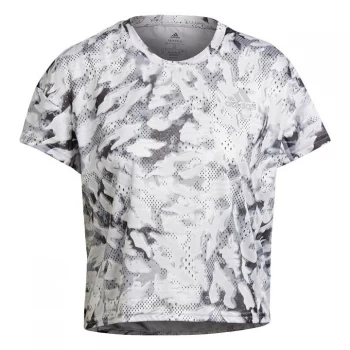 Image of adidas Fast Aop Tee - Grey One / White