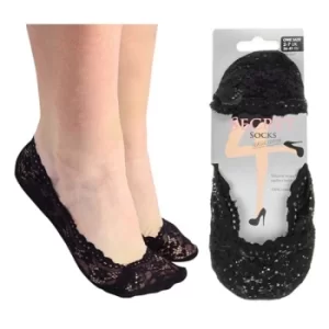 image of Secret Socks Frill Lace Black