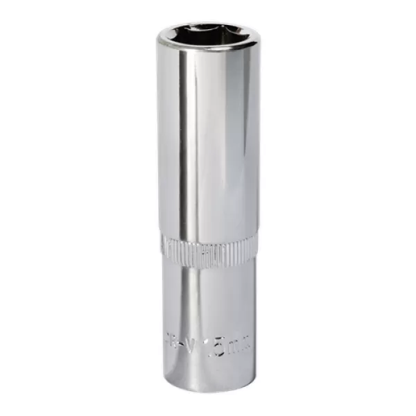 Image of Genuine SEALEY SP1215D WallDrive® Socket 15mm Deep 1/2Sq Drive Fully Polished