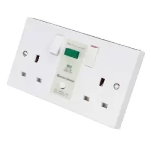 image of Greenbrook 13A Dp 2 Gang Switched Rcd Socket White - M22SW