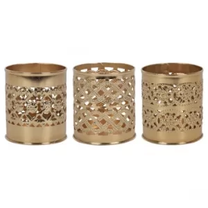Image of 7x6cm Gold Kasbah Tealight Holder (One Random Supplied)
