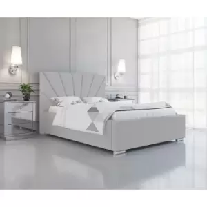 image of Khuduro Bed King Plush Velvet Silver