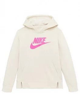 image of Nike Sportswear Older Girls Overhead Hoodie - Cream Size M 10-12 Years, Women