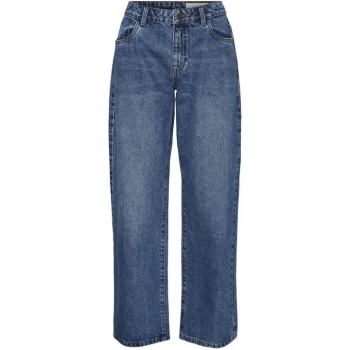 image of Noisy May 140 Wide Jeans - Med Blue