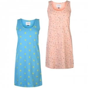 image of Rock and Rags Two Pack Nightdress - Blue Star