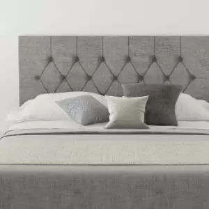 image of Olivier Upholstered Headboard, Firenza Velour, Silver - Headboard 60cm Size Double (135x200)