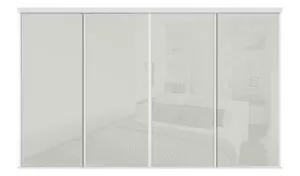Image of Sliding Doors and track W2978 White Frame Mirror