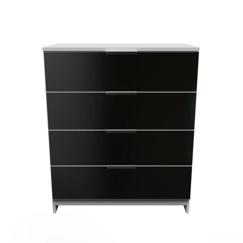 Image of Poole 4 Drawer Chest In Black & White (Ready Assembled)