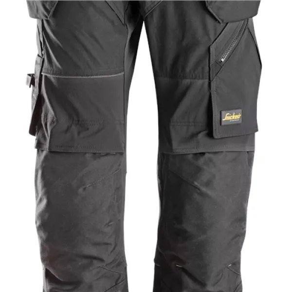 image of Snickers FlexiWork Work Trousers+ Holster Pockets - Black - 104