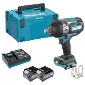 image of TW007GD201 40V Max xgt Brushless Impact Wrench with 2x 2.5Ah Batteries - Makita