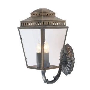 Image of 3 Light Outdoor Wall Lantern Light Brass IP44, E14