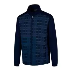 Image of ISLAND GREEN PLAID PRINT PADDED JACKET NAVY/Blue 2X-Large