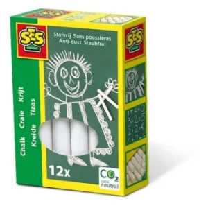 Image of SES CREATIVE White Chalks, 12 Pieces, 3 to 12 Years (00200)