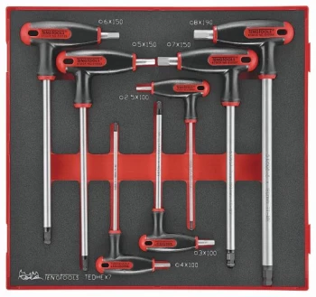 Image of Teng Tools TEDHEX7 7 Piece EVA T-Handle Hex Key Set (Ball Point Heads)
