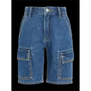 Image of Calvin Klein Jeans Denim Shorts Cargo Utility Blue - Blue