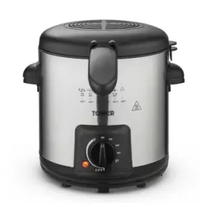 Image of Tower 0.9L 840W Stainless Steel Deep Fat Fryer UK Plug