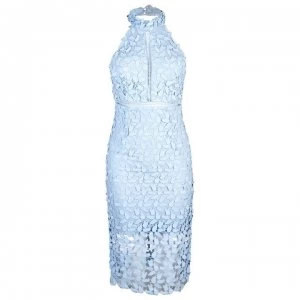 image of Bardot Gemma Lace Halter Neck Dress - Pastel Blue