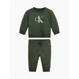 Calvin Klein Jeans Monogram Sweatshirt Set - Green