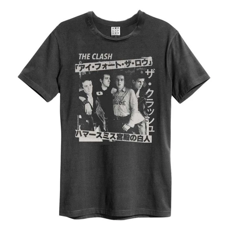 Image of Amplified Amplified Men Tour Poster The Clash T-Shirt in Charcoal Size: X-Small Charcoal XS Male 5063107585813