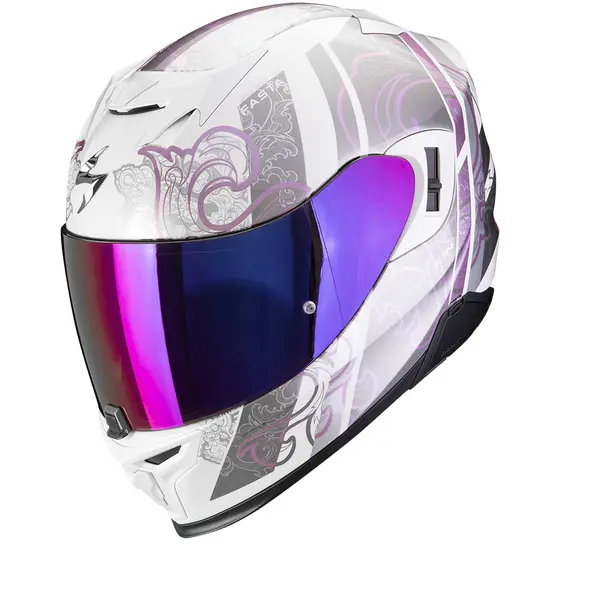 Image of Scorpion EXO-520 Evo Air Fasta White-Purple Full Face Helmet Size XXS