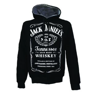 image of Jack Daniel's Mens Old No. 7 Brand Logo Small Hoodie - Black